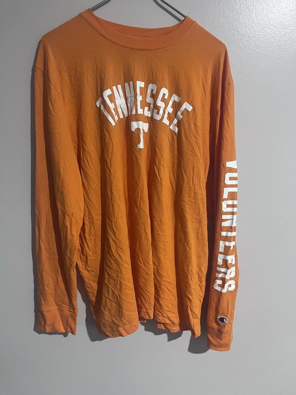 Champion Shirt Mens 2XL Orange Long Sleeve Tennessee Volunteers Crew Neck